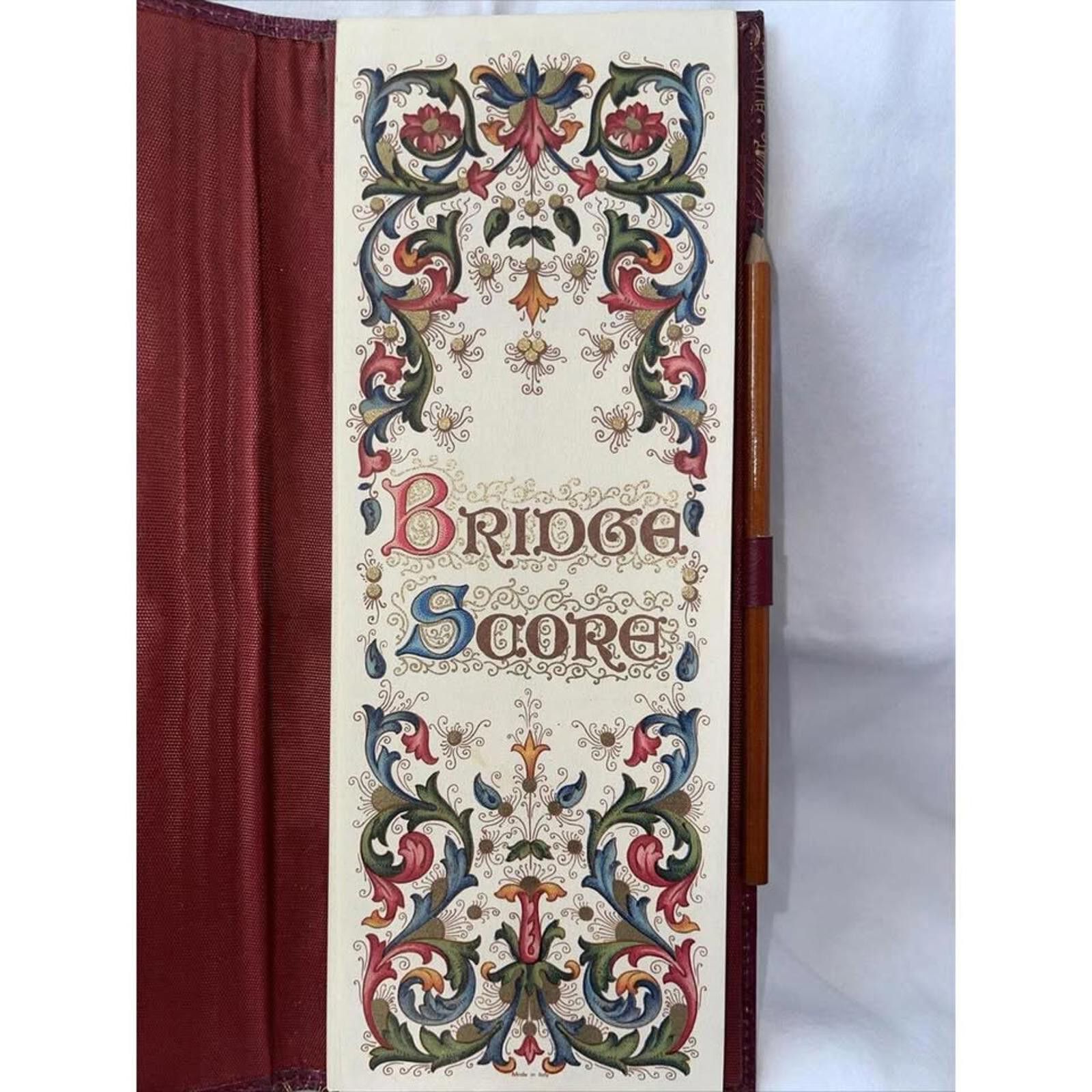 Other Vintage Leather Bridge Scoring Book with Intricate Design Size ONE SIZE - 5 Thumbnail