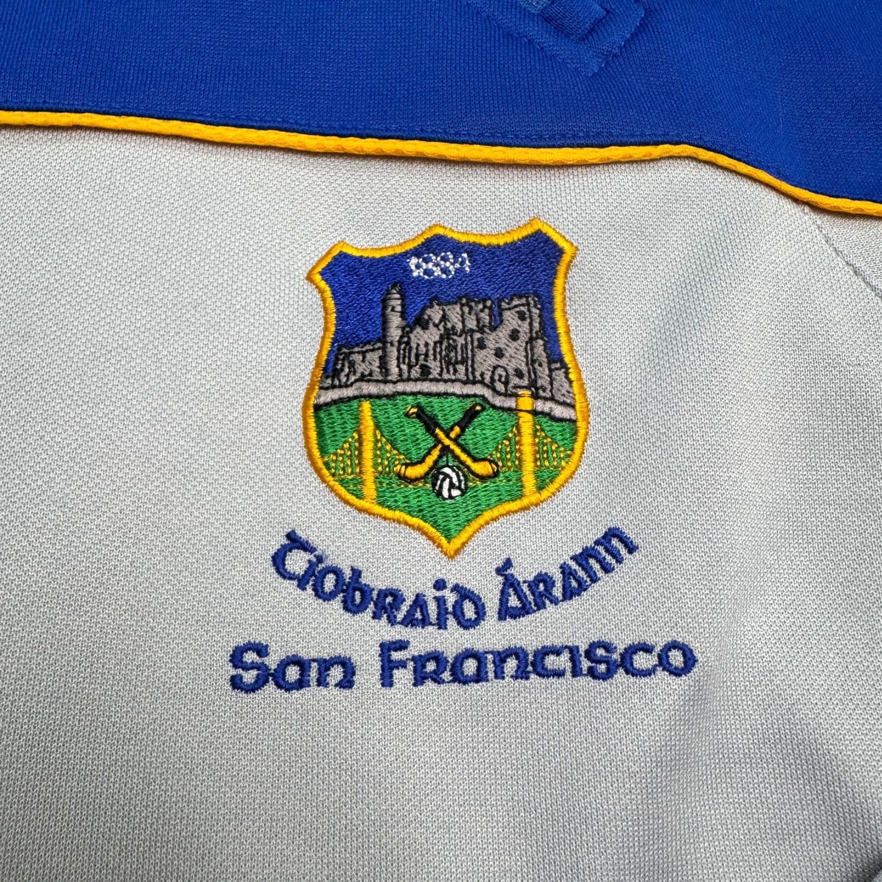 O'Neills VINTAGE O'Neills Tipperary San Francisco GAA 1/4 Zip Pullover Jacket Small Blue White Size US L / EU 52-54 / 3 - 6 Thumbnail