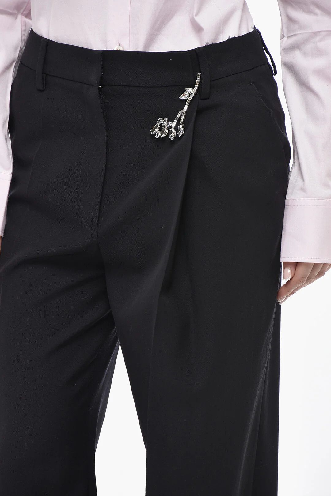 Prada og1mm0426 Asymmetric 1-Pleat Pant in Blue Size 27" / US 4 / IT 40 - 3 Thumbnail