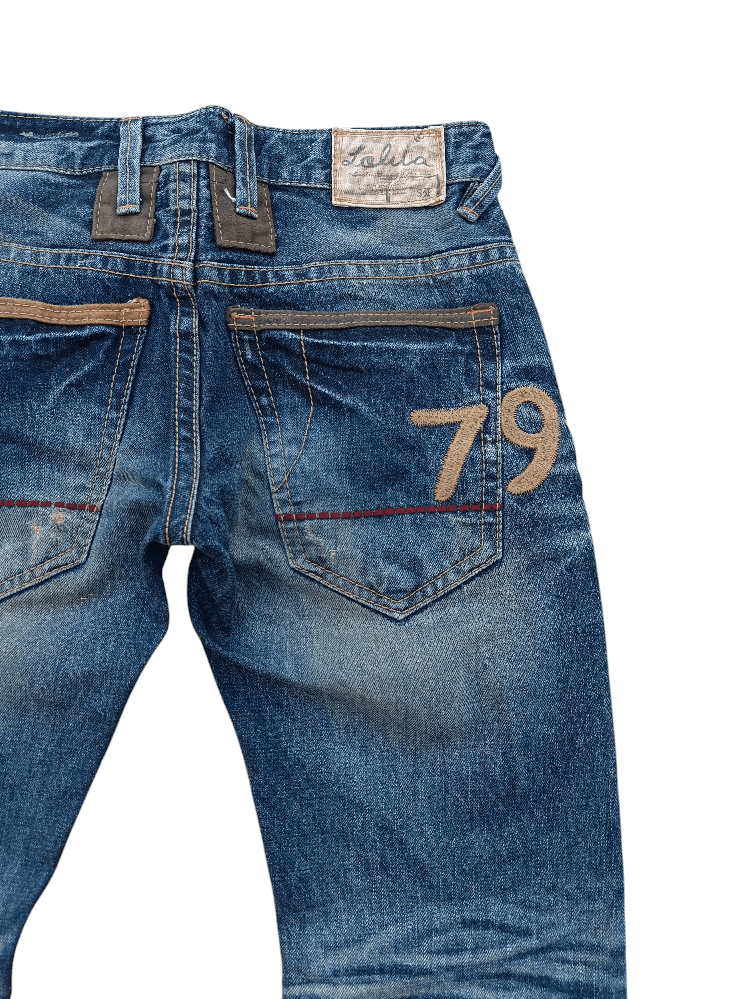 Japanese Brand Lolita 79 Jeans Distress Faded Blue Denim Size US 30 / EU 46 - 5 Thumbnail