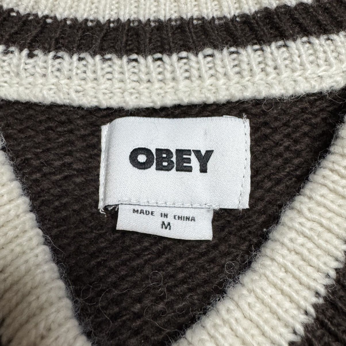 Obey Obey Wool Blend Alden Sweater Vest In Brown W/ Contrast Trim Size US M / EU 48-50 / 2 - 6 Thumbnail