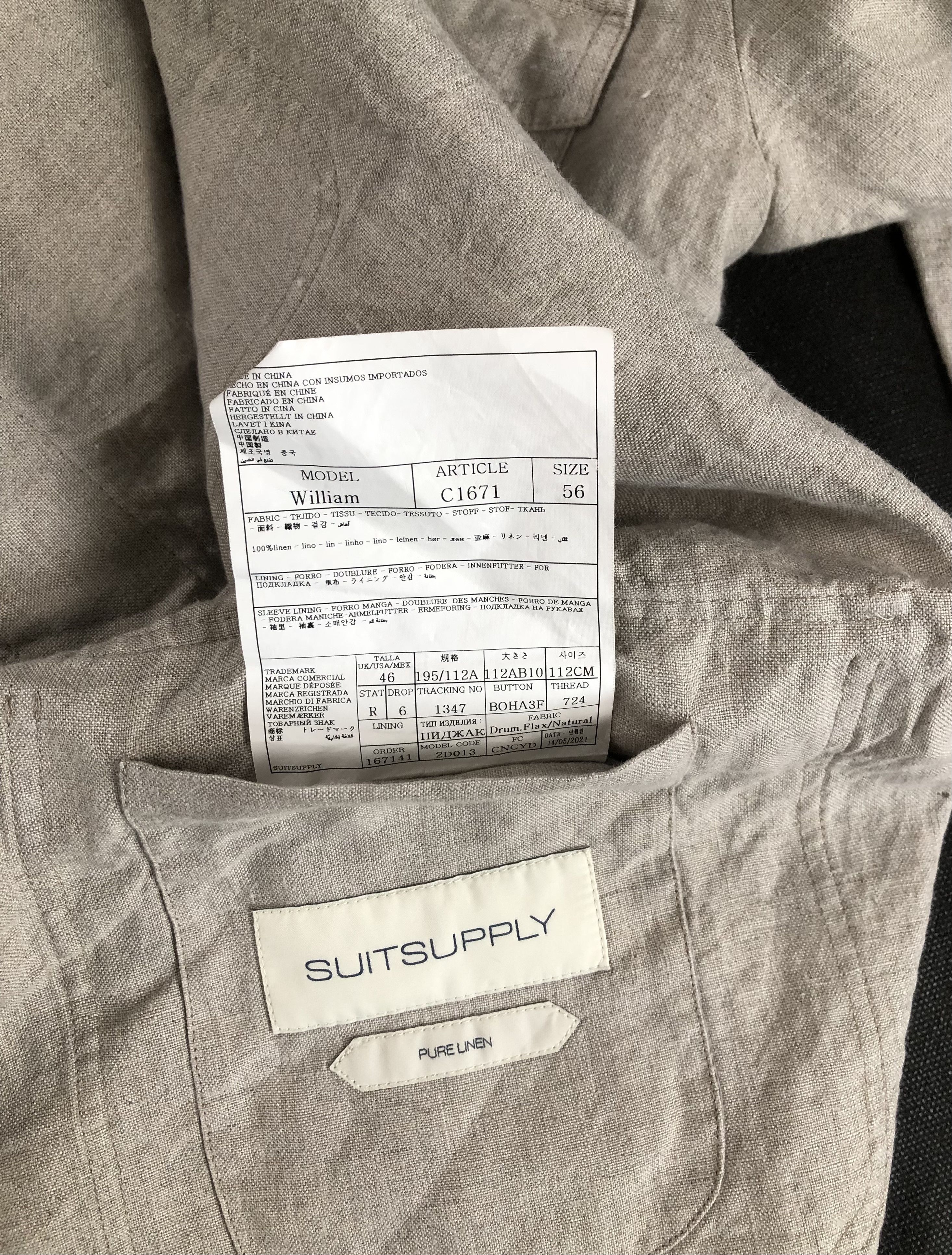 Suitsupply Suitsupply William Baird McNutt Irish Linen Jacket Size US XL / EU 56 / 4 - 4 Thumbnail