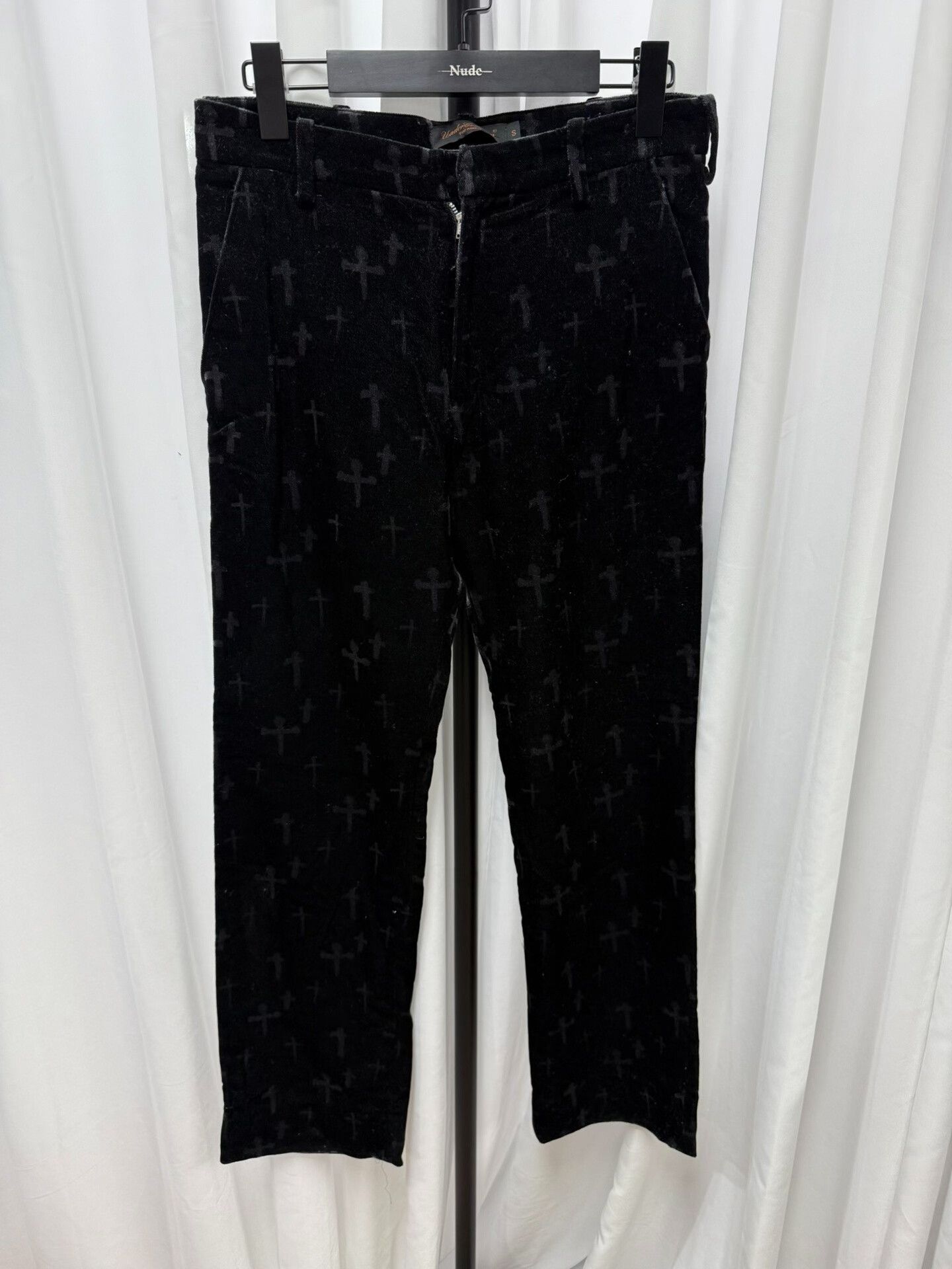 Comme des Garcons Homme undercover velvet long pants with cross design Size 23" - 1 Thumbnail