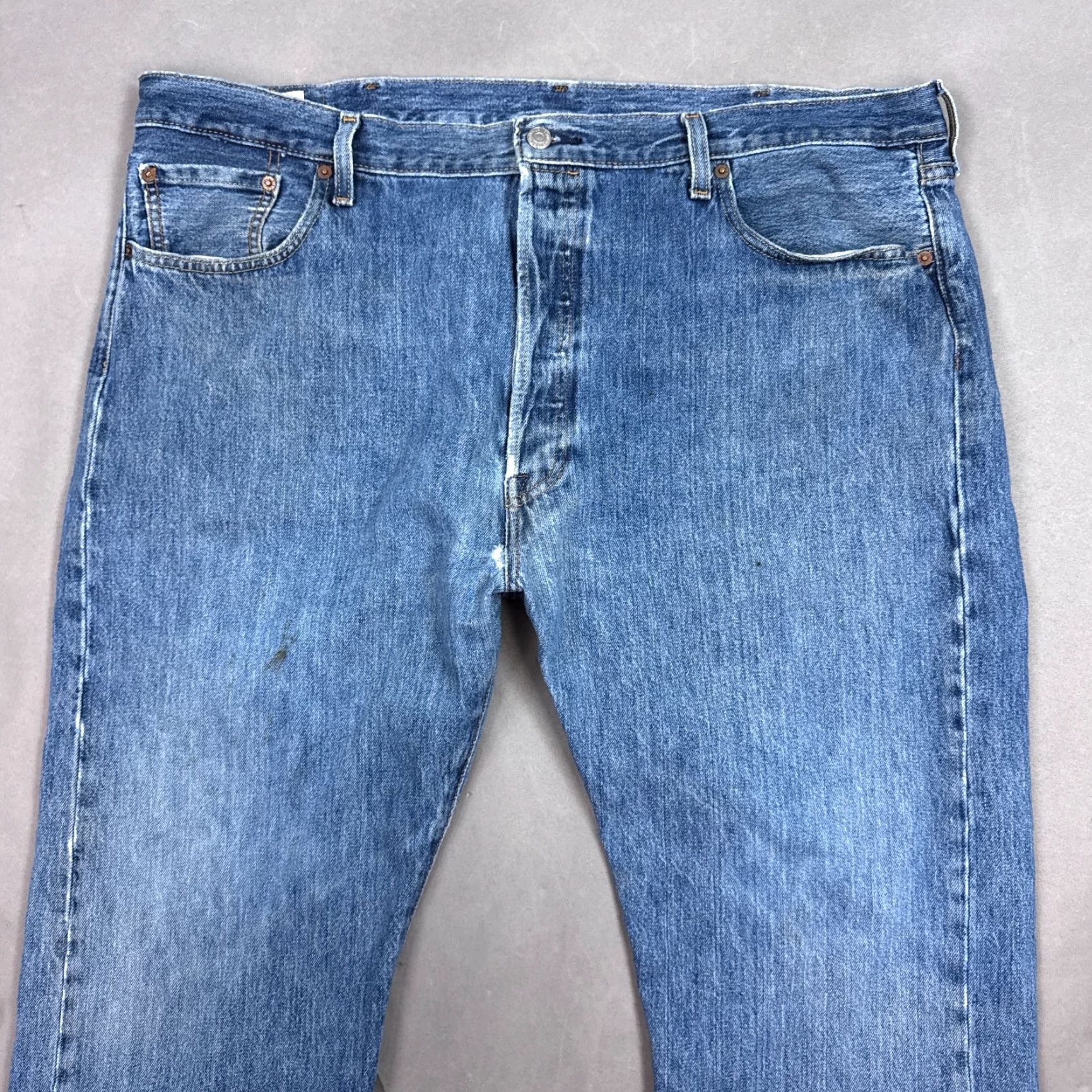 Levi's Levi's 501 Jeans Men 42x32 Blue Denim Distressed Vintage Style Straight Pants Size US 42 / EU 58 - 4 Thumbnail