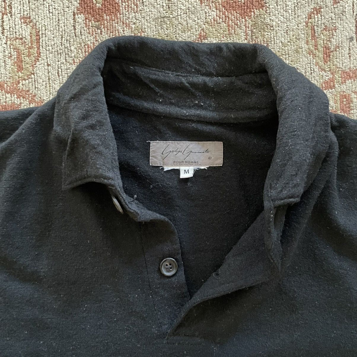 Yohji Yamamoto boiled wool longsleeve polo Size US M / EU 48-50 / 2 - 4 Thumbnail