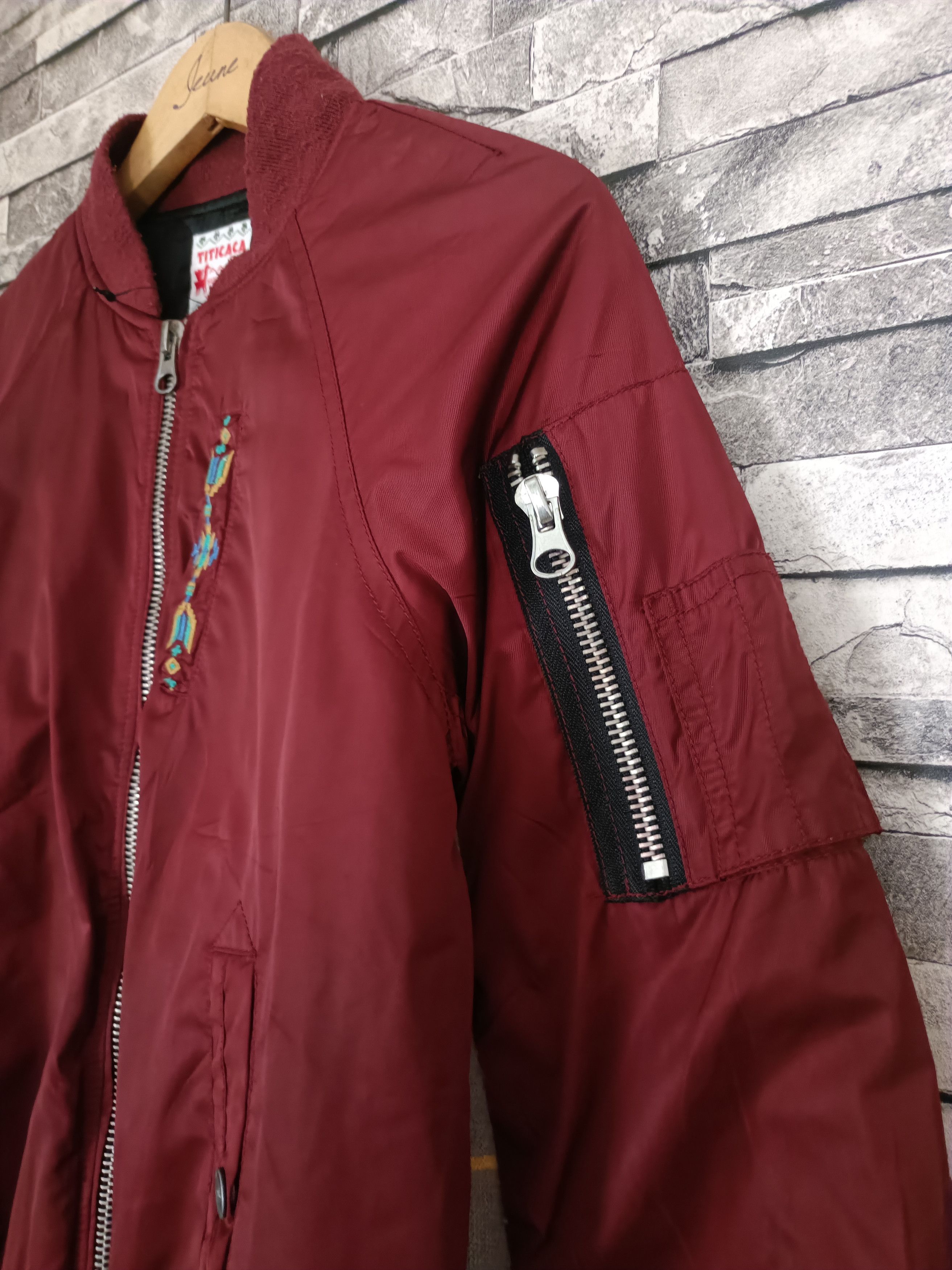 Japanese Brand Vintage Titicaca Thunderbird Navajo aztec bomber jacket Size ONE SIZE - 6 Thumbnail