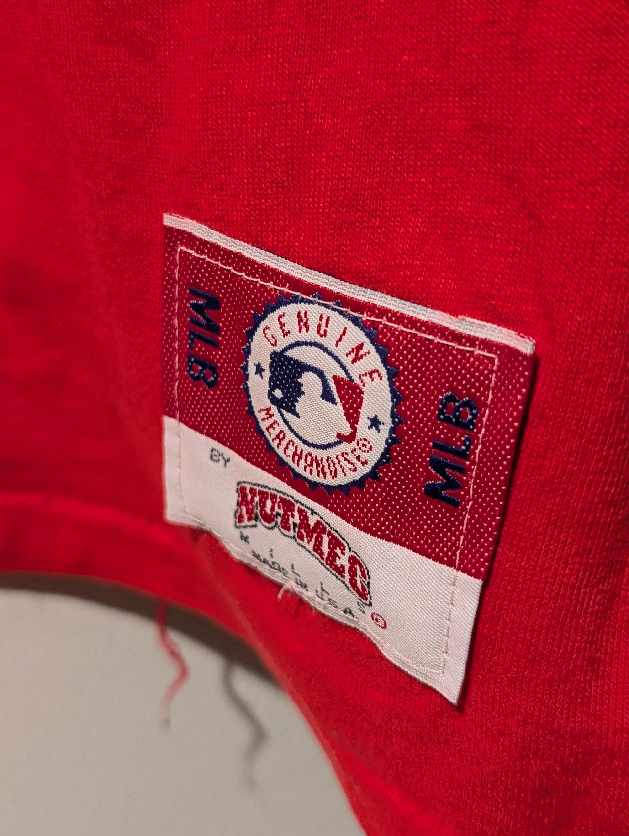 Nutmeg Vintage 90s Phillies MLB Baseball Nutmeg Red X-Large T-Shirt Size US XL / EU 56 / 4 - 3 Thumbnail