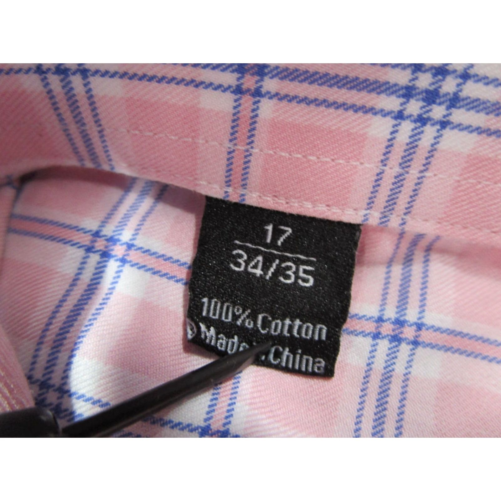 David Donahue VINTAGE David Donahue Dress Shirt Men 17 34 Pink Check Long Sleeve Business Casual Wedding Designer Size 34R - 5 Thumbnail