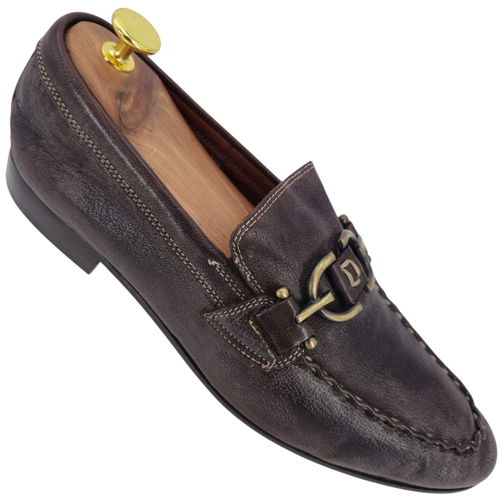 Donald Pliner Donald J. Pliner Signature Bit Loafers Mens 9.5 Brown Pebble Size US 9.5 / EU 42-43 - 2 Thumbnail