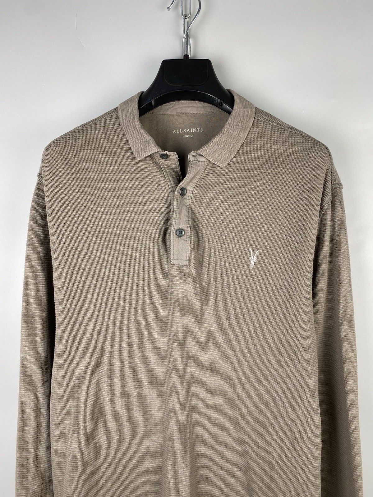 Allsaints Allsaints Cotton Waffle Knit Casual Clash Polo Shirt Size US M / EU 48-50 / 2 - 3 Thumbnail