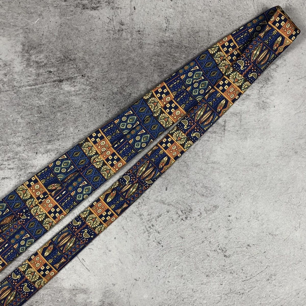 Hermes Hermes Paris Silk Tie Geometric Tribal Mosaic Bird Pattern Size ONE SIZE - 11 Thumbnail