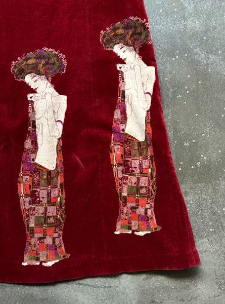 Bajra bajra Maid Print Velvet Skirt Size 30" / US 8 / IT 44 - 5 Thumbnail
