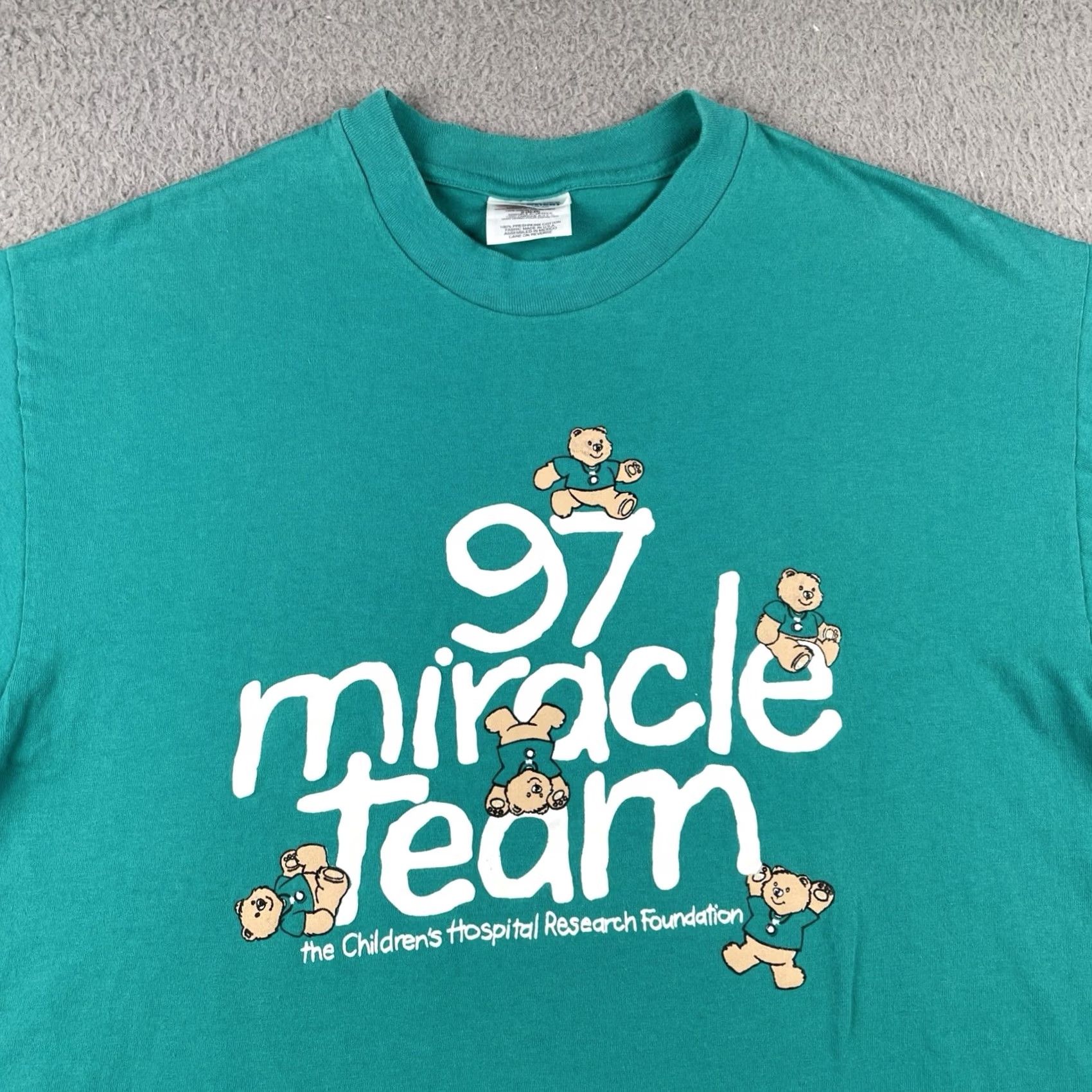 Hanes VINTAGE Hanes 90s Tee Shirt Adult Large Blue Making A Miracle Happen Winnipeg Rotary Club Mens Size US L / EU 52-54 / 3 - 2 Thumbnail