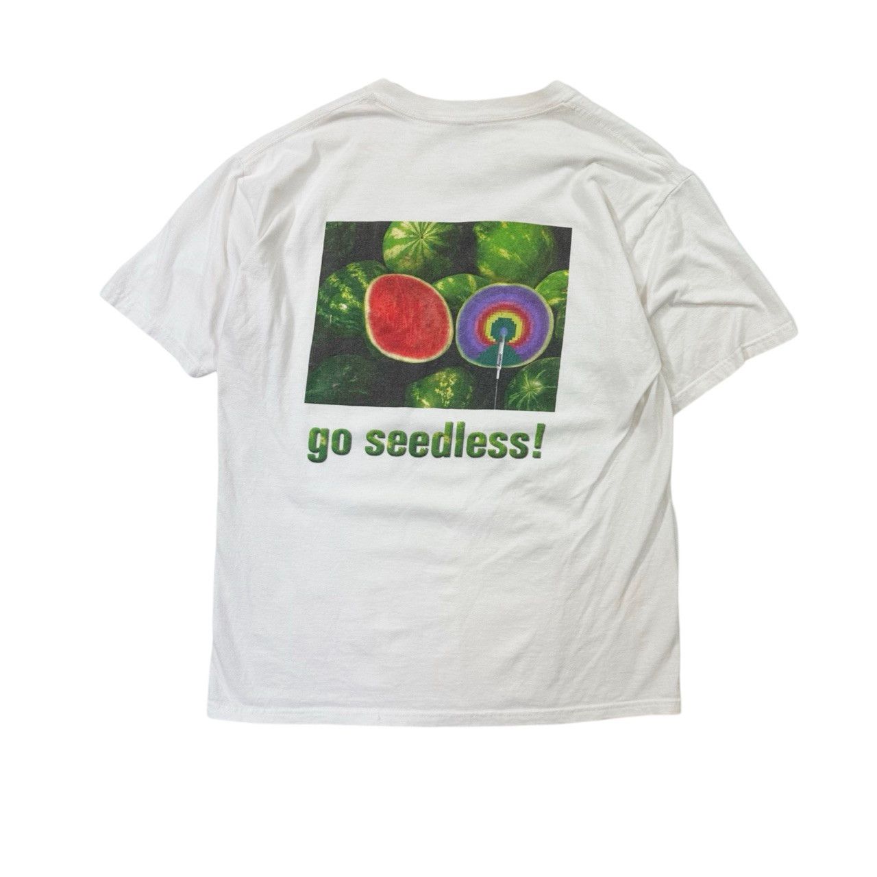 Vintage Vintage 00s Go Seedless! Watermelon Classic Print T Shirt Size US L / EU 52-54 / 3 - 4 Thumbnail