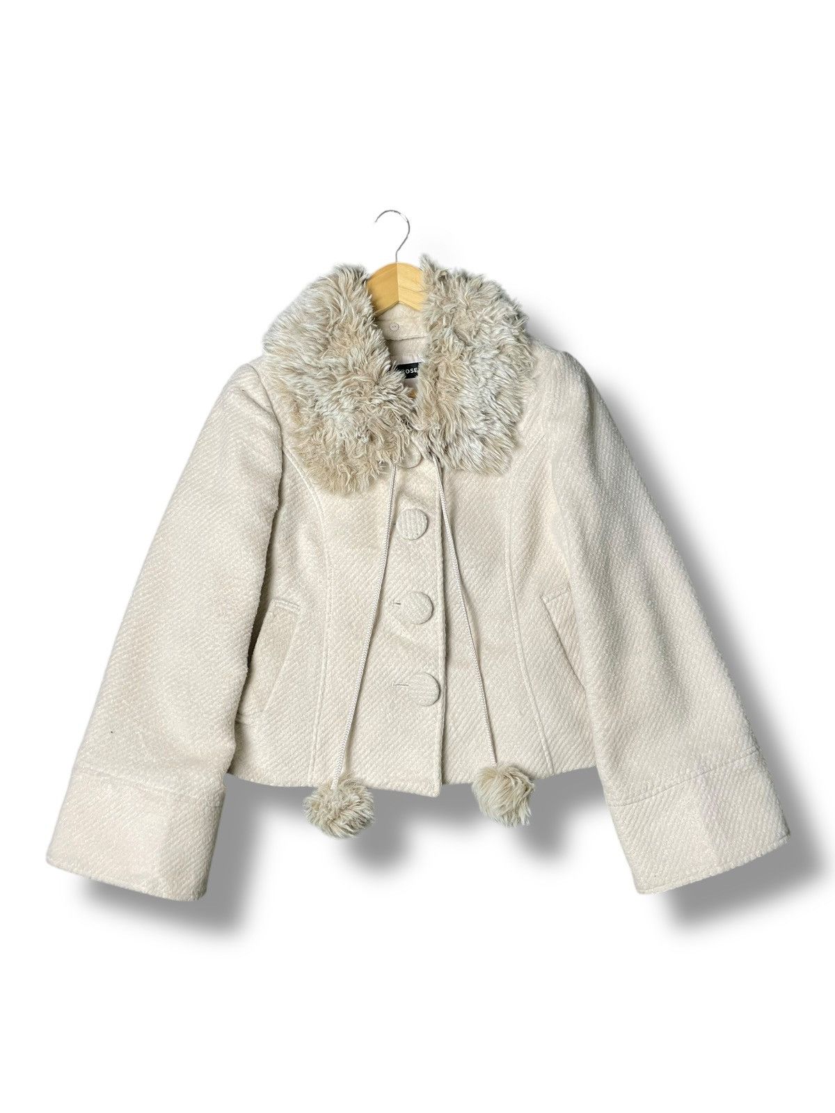 Japanese Brand × Vintage L’EST ROSE Faux Fur Collar Crop Coat (78) Size XXS / US 00 / IT 34 - 1 Thumbnail