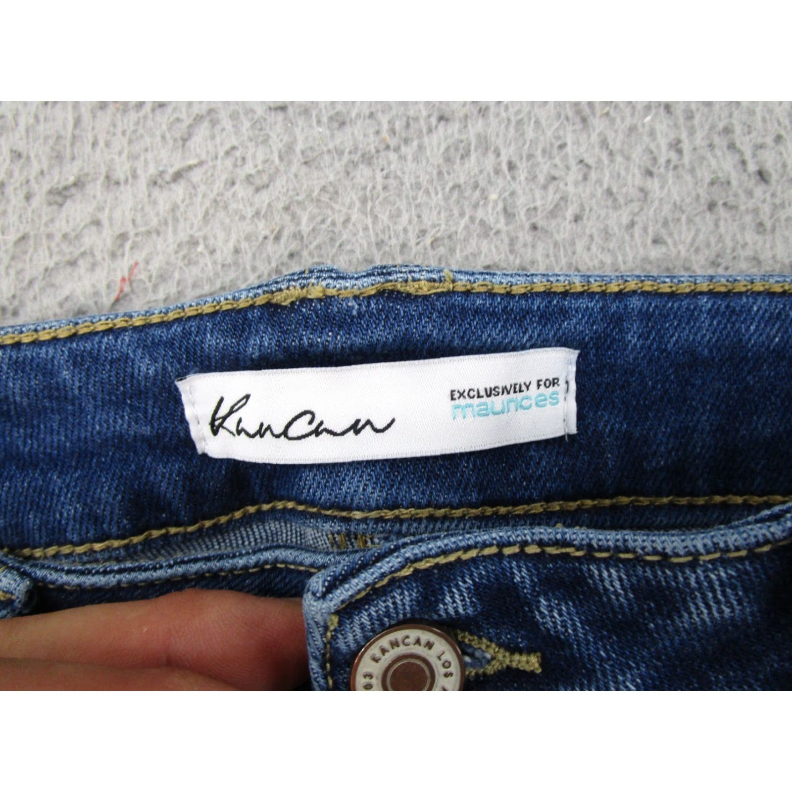 Vintage Kancan fot Maurices Jeans Button Fly Blue Stretch Denim Skinny Women's Size 28 Size 28" / US 6 / IT 42 - 4 Thumbnail