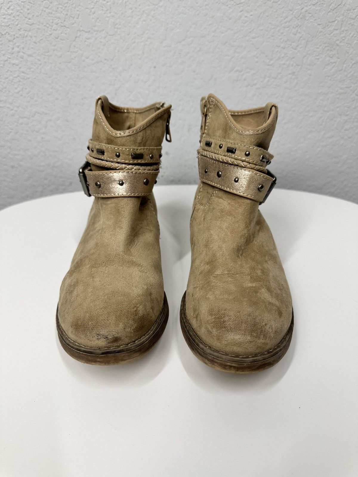 A.S.98 WOW😻 A.S.98 BEIGE LEATHER ANKLE WESTERN VINTAGE ISSEY MIYAKE Size US 9 / IT 39 - 4 Thumbnail