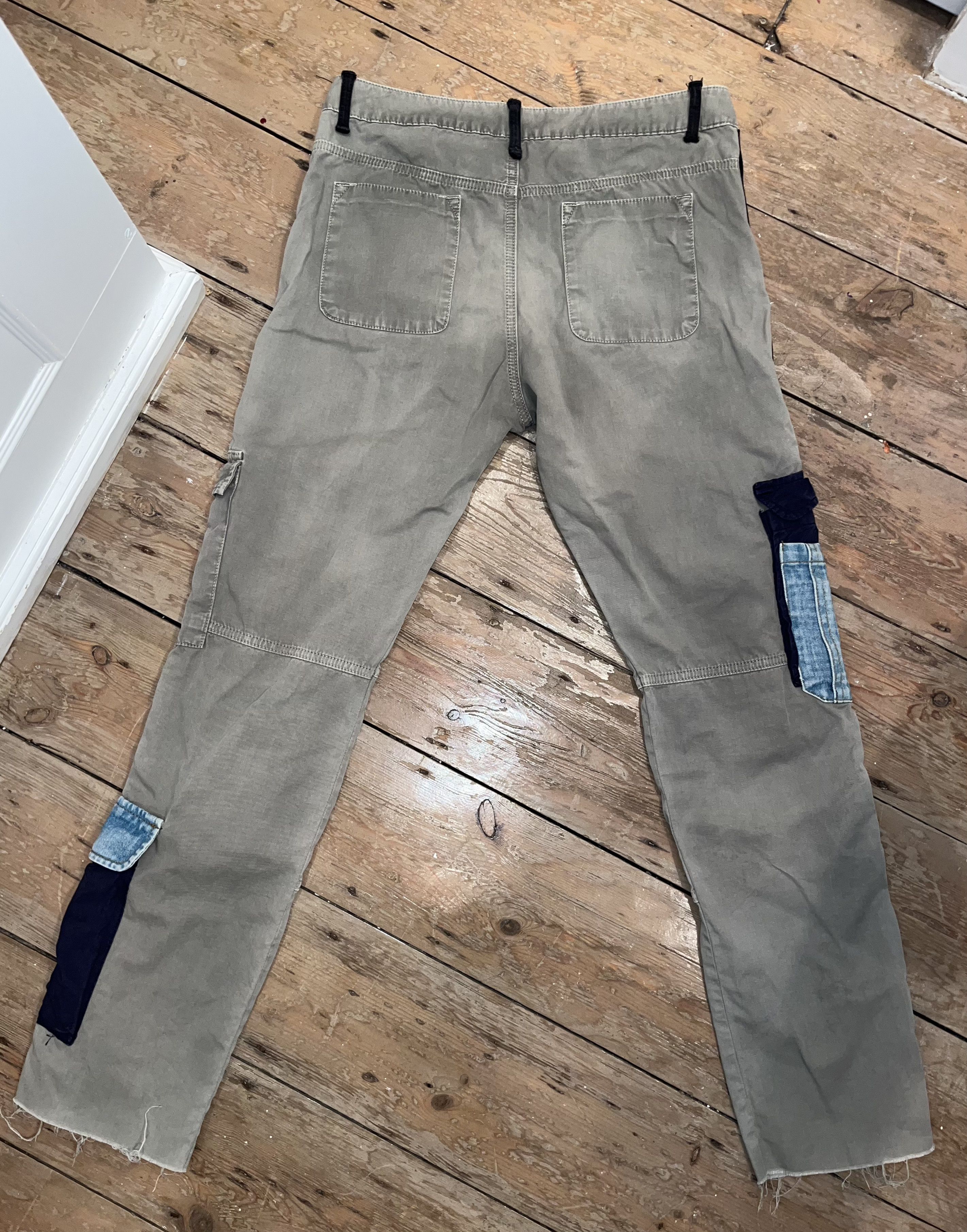 James Long × Japanese Brand Avant Garde Appliqué Patchwork Trousers Size US 30 / EU 46 - 2 Thumbnail