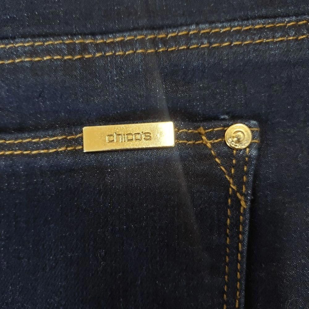 Chicos CT1444 Chico's Ladies So Slimming Blue Jeans Slim Leg 8R Size 30" / US 8 / IT 44 - 3 Thumbnail