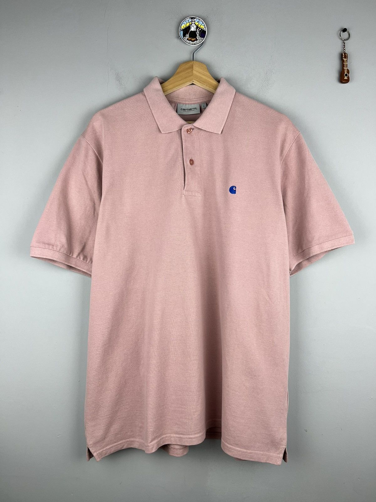 Carhartt × Carhartt Wip Carhartt Classic Pink Polo T shirt Small Logo Size US L / EU 52-54 / 3 - 1 Thumbnail