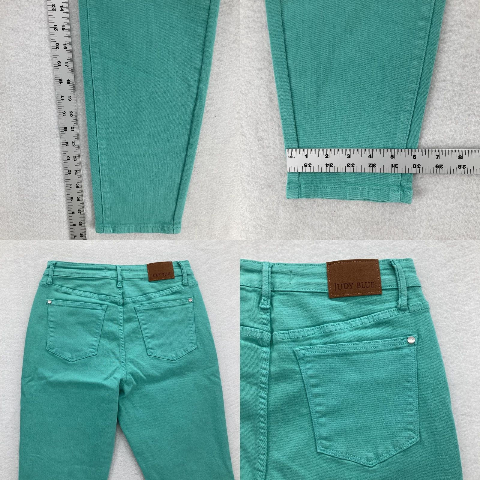 Vintage Judy Blue Jeans Womens 9/29 Green Garment Dyed Stretch Skinny Pants Preppy City Shirt? Size 29" - 8 Thumbnail