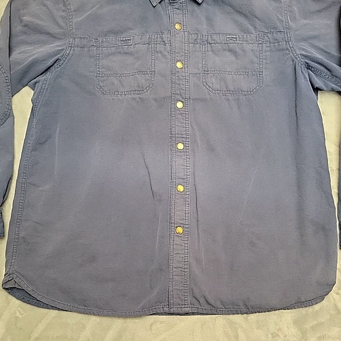 Vintage VINTAGE L.L. Bean Katahdin Iron Works Shirt Men Blue Textured Cotton Button Y2K Shirt Mens L Blue Cotton Button-Up Vintage Size US L / EU 52-54 / 3 - 2 Thumbnail