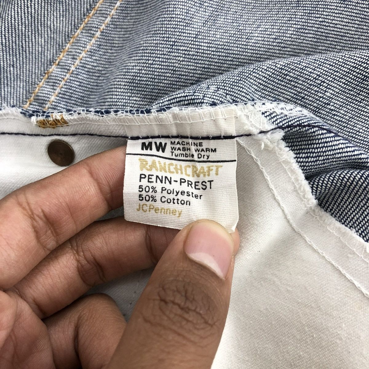 JCPenney 60/70s Vintage Jcpenny Ranchraft Cutt Off Penn-Prest Jeans Size US 38 / EU 54 - 7 Thumbnail