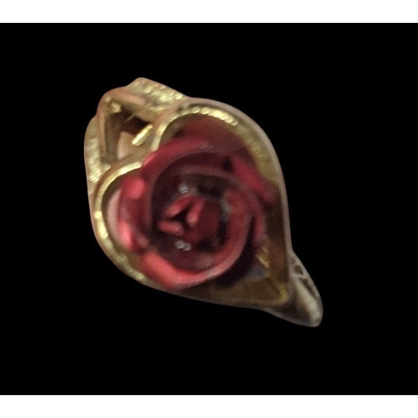 Other Vintage Open Heart Red Rose Gold Tone Fashion Ring Size 6 Size ONE SIZE - 2 Thumbnail