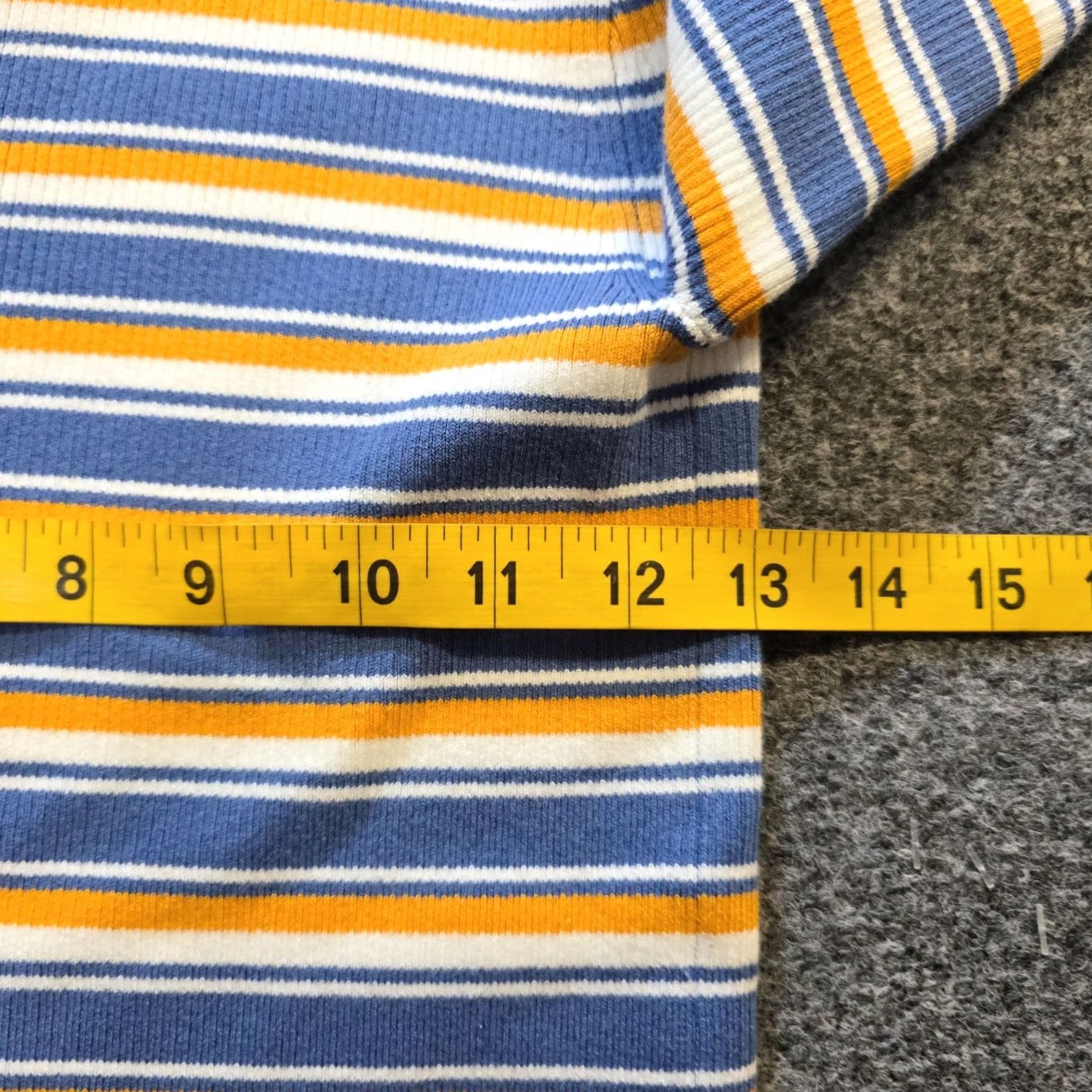 Madewell Madewell Top Womens Size S Blue Striped Ribbed 1/4 Zip Short Sleeve Casual Shirt Size S / US 4 / IT 40 - 6 Thumbnail