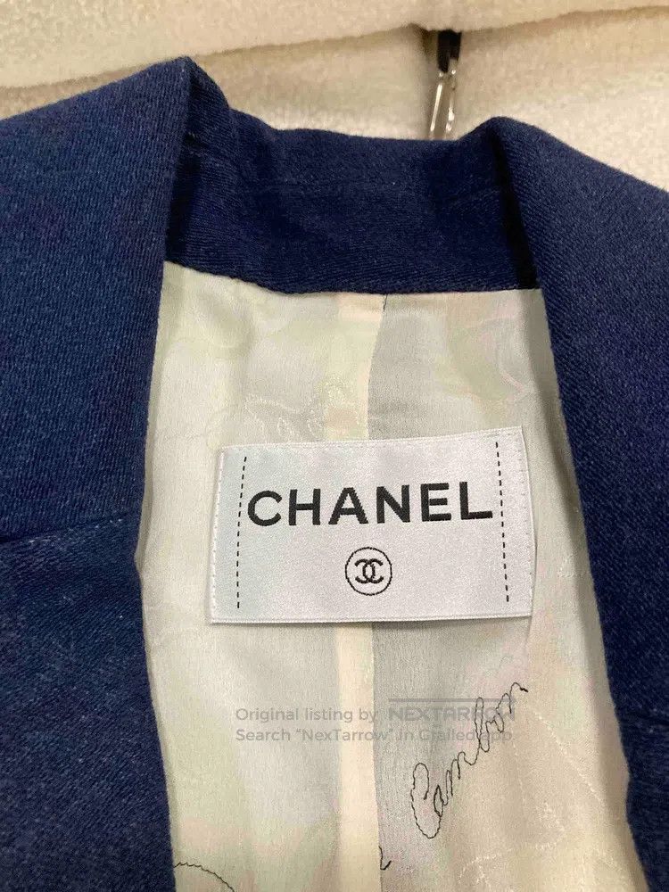 Chanel Chanel Blue and white double-breasted coat Size XXS / US 00 / IT 34 - 8 Thumbnail
