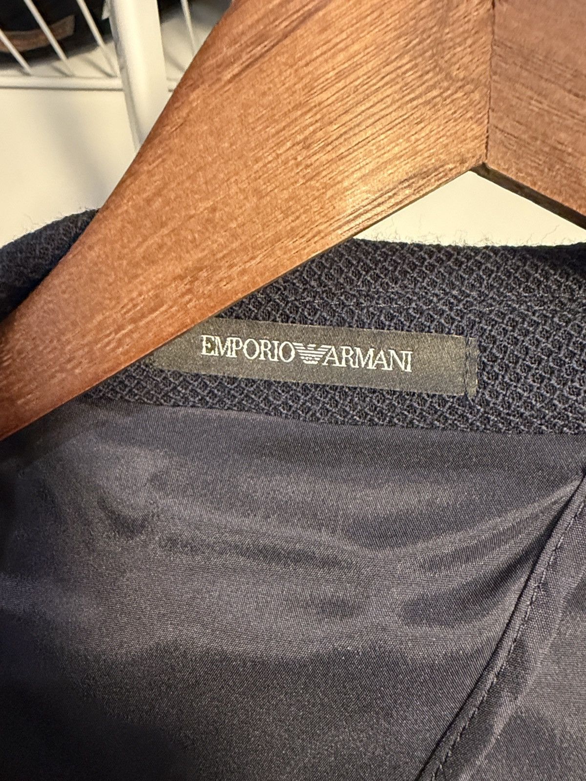 Emporio Armani Emporio Armani Navy Textured Blazer Size 48R - 9 Thumbnail