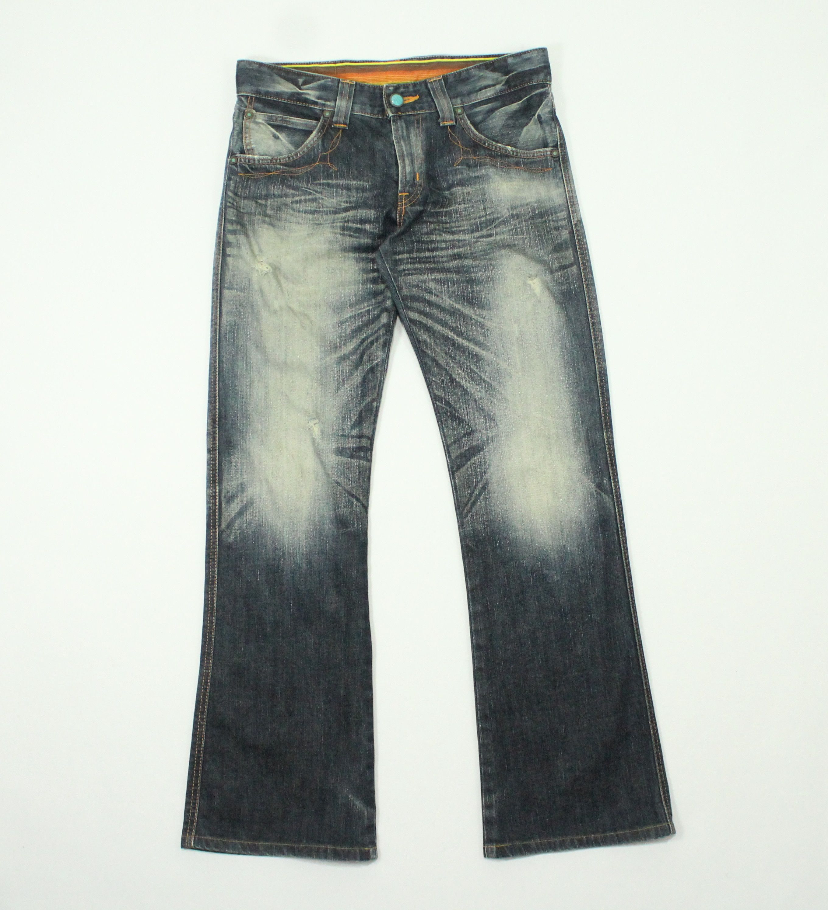 Edwin Flared Distressed EDWIN Denim Cowboy Bootcut Size US 30 / EU 46 - 2 Thumbnail