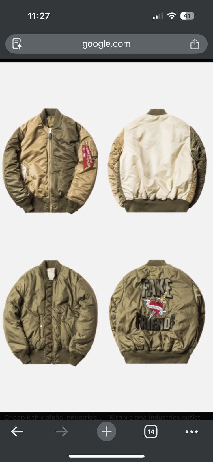 Alpha Industries × Kith Kith x Alpha Industries MA-1 Bomber *reversible* Size US S / EU 44-46 / 1 - 3 Thumbnail