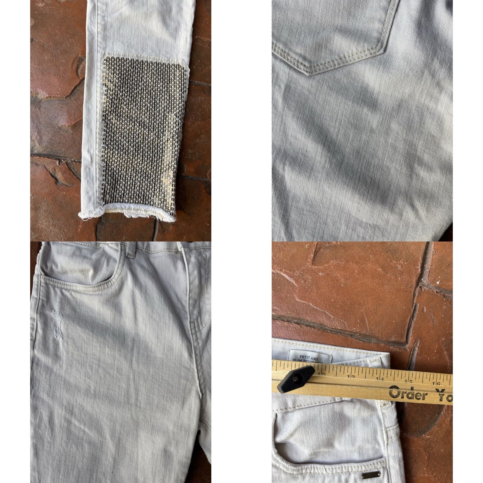 Scotch & Soda Scotch & Soda Vagabond Voyage Petit AMI Slim Boyfriend Jeans Women’s 27 Cream Denim Pockets Logo Embroidered Size 27" / US 4 / IT 40 - 8 Thumbnail