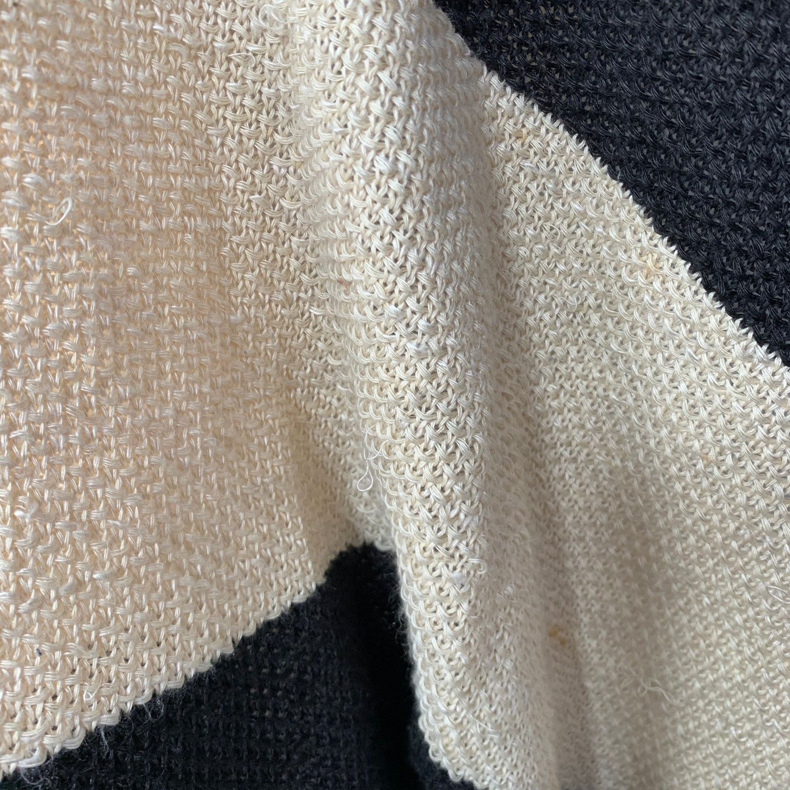 Ralph Lauren Size M/L Black Beige Linen Silk Color Block Cardigan Size M / US 6-8 / IT 42-44 - 8 Thumbnail
