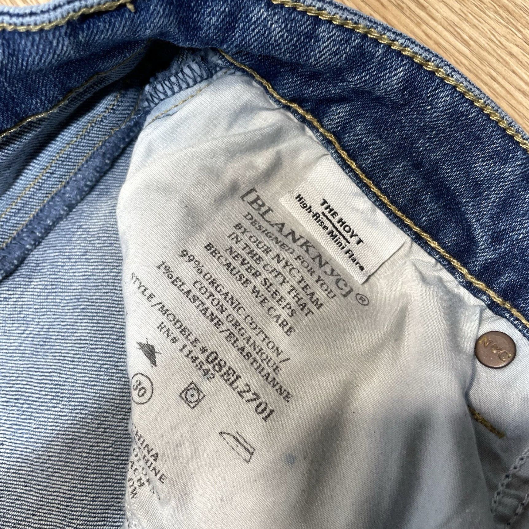 Vintage VINTAGE BLANKNYC High Rise Mini Flare Jeans Womens Size 30 Blue Stretch Denim Ankle Slit Size 30" / US 8 / IT 44 - 5 Thumbnail