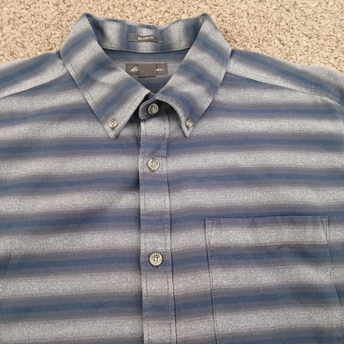 Eddie Bauer Eddie Bauer Shirt Mens L Relaxed Fit Blue Striped Long Sleeve Button-Down Collar Shirt L Blue Mens Size US L / EU 52-54 / 3 - 2 Thumbnail