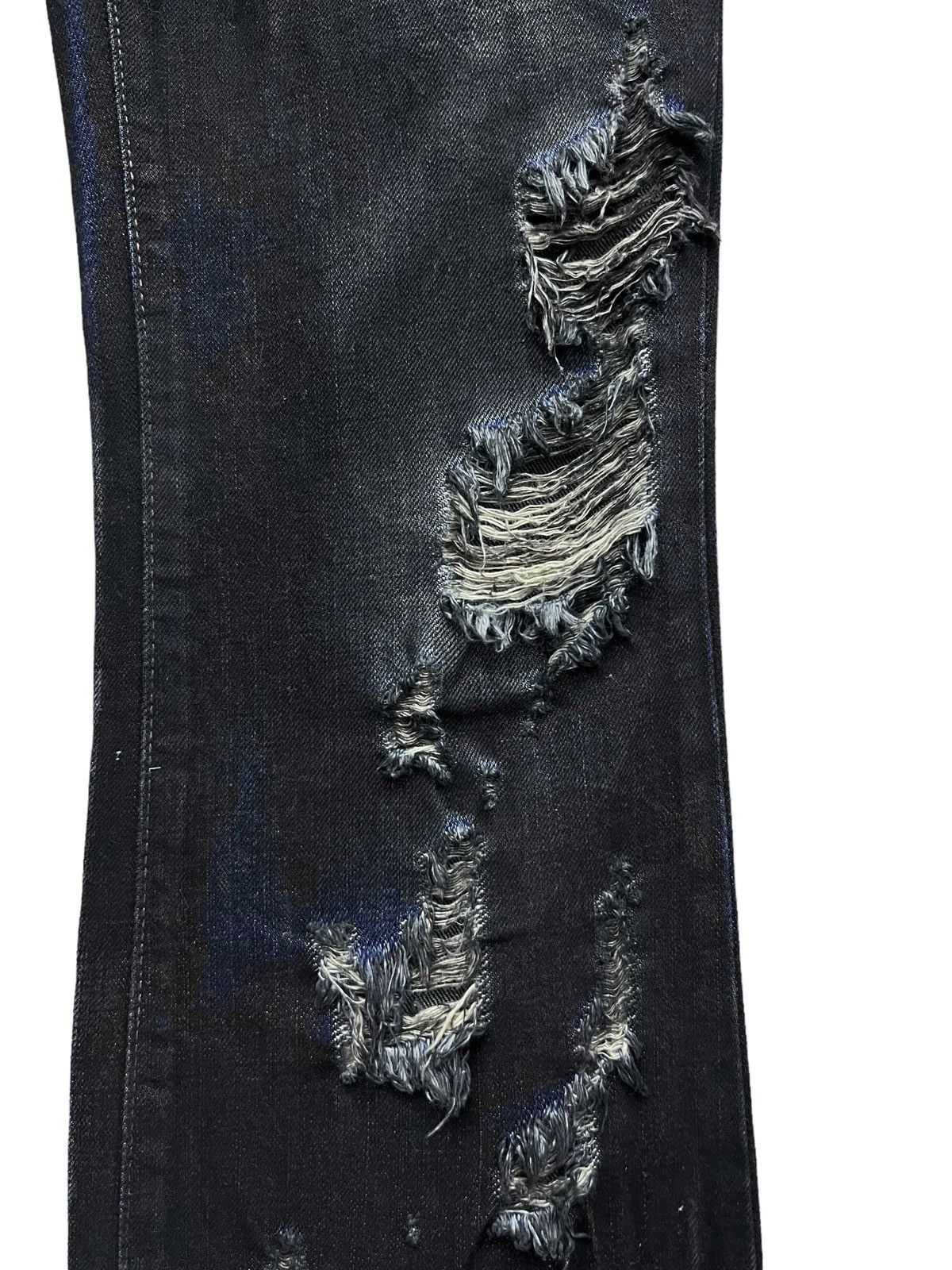 GOSTAR DE FUGA 🔥FUGA Indigo Charcoal Crash Denim Low Rise Skinny FLARE💥 Size US 29 - 9 Thumbnail