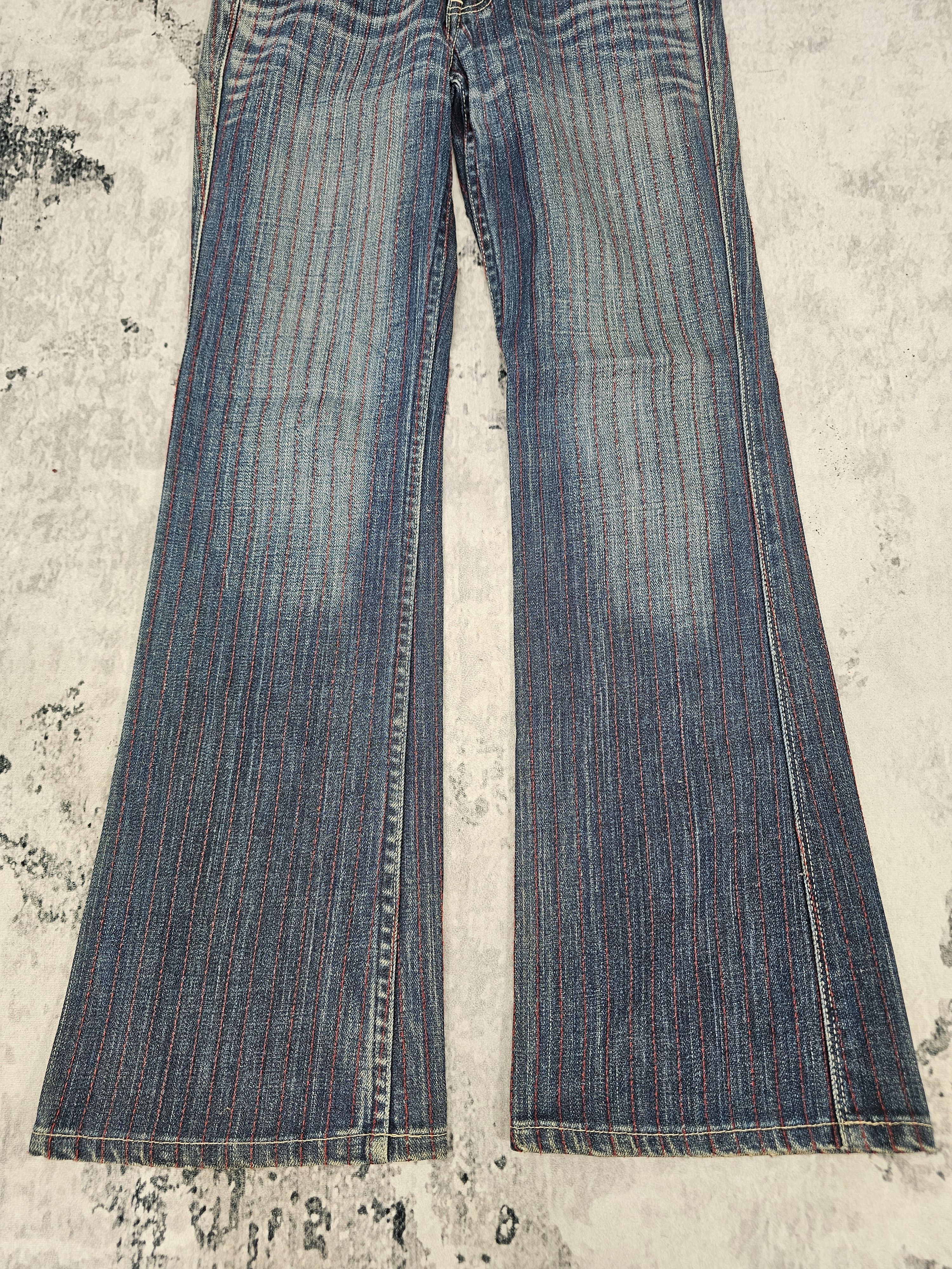 Levi's Vintage Clothing Vtg LEVIS Women Redloop Boot Cut Flare Striped Jeans L0540 Size 26" / US 2 / IT 38 - 3 Thumbnail