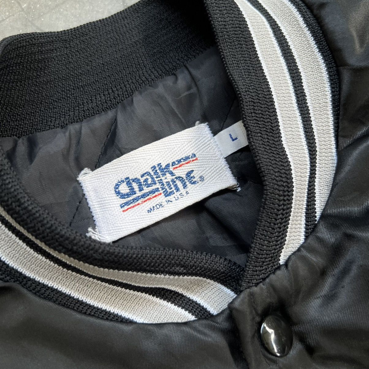 Vintage Vintage NFL Raiders Chalk Line Varsity Jacket Size US L / EU 52-54 / 3 - 7 Thumbnail
