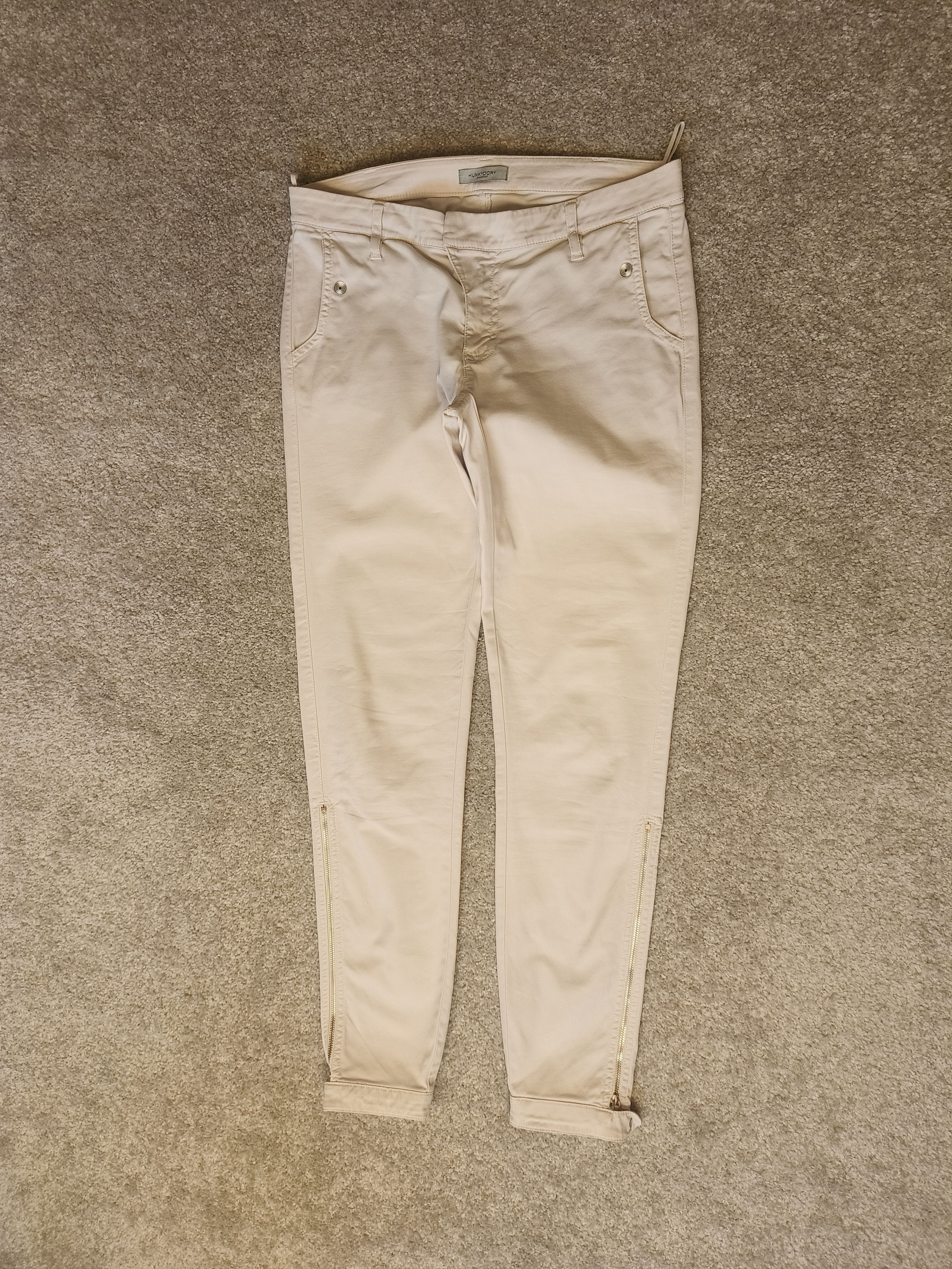 Other Hunkydory Cream/Off-White Ankle Zip Detail Pants Size 27" / US 4 / IT 40 - 1 Thumbnail