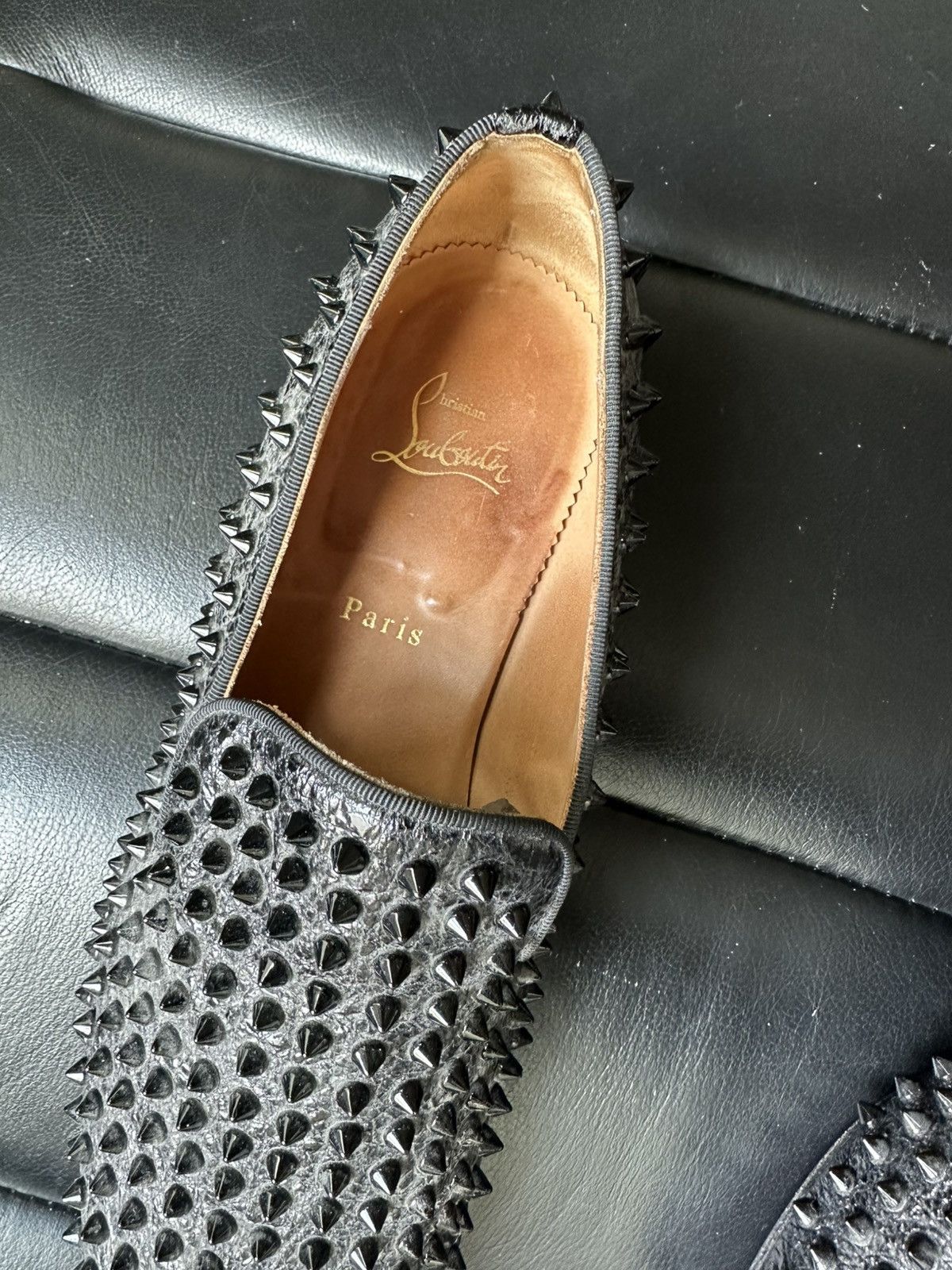 Christian Louboutin Christian Louboutin ROLLERBOY SPIKES FLAT Calf Loafers 44.5 Size US 11.5 / EU 44-45 - 12 Thumbnail