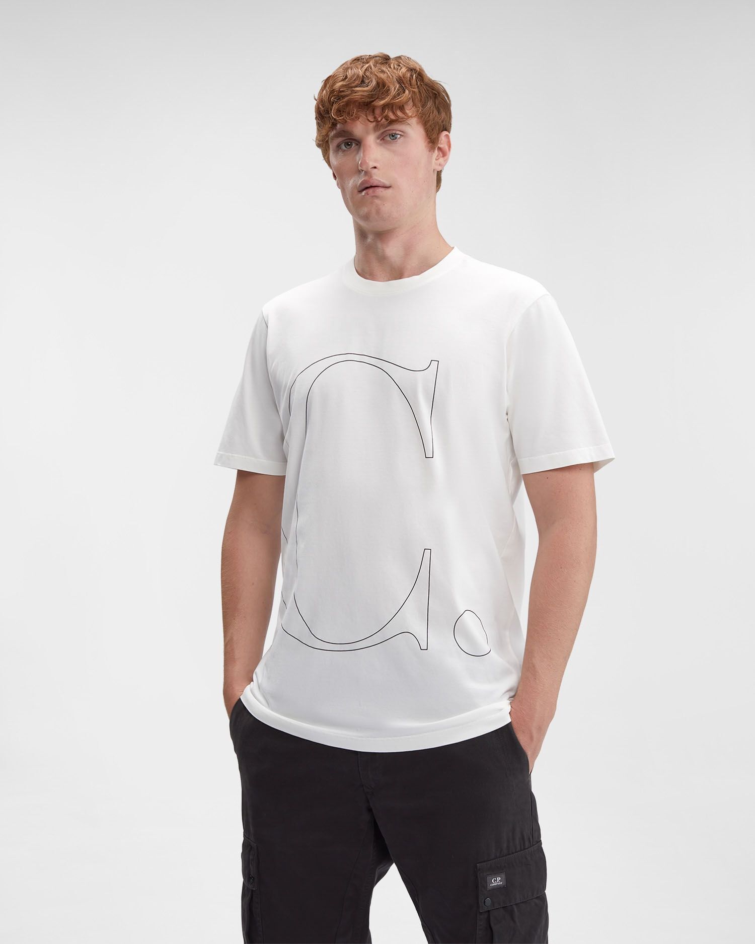 C.P. Company o1y1224 Logo Crewneck T-Shirt in White Size US S / EU 44-46 / 1 - 2 Thumbnail