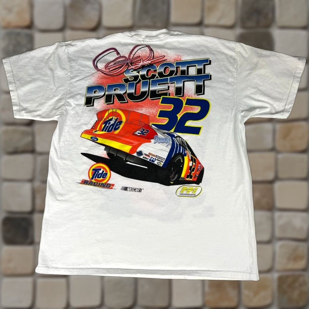Delta VINTAGE Nascar Scott Pruett #32 Racing T-Shirt XL Mens White 2000-2009 Autographed Delta Cotton Short Sleeve Crew Neck Size US XL / EU 56 / 4 - 1 Thumbnail