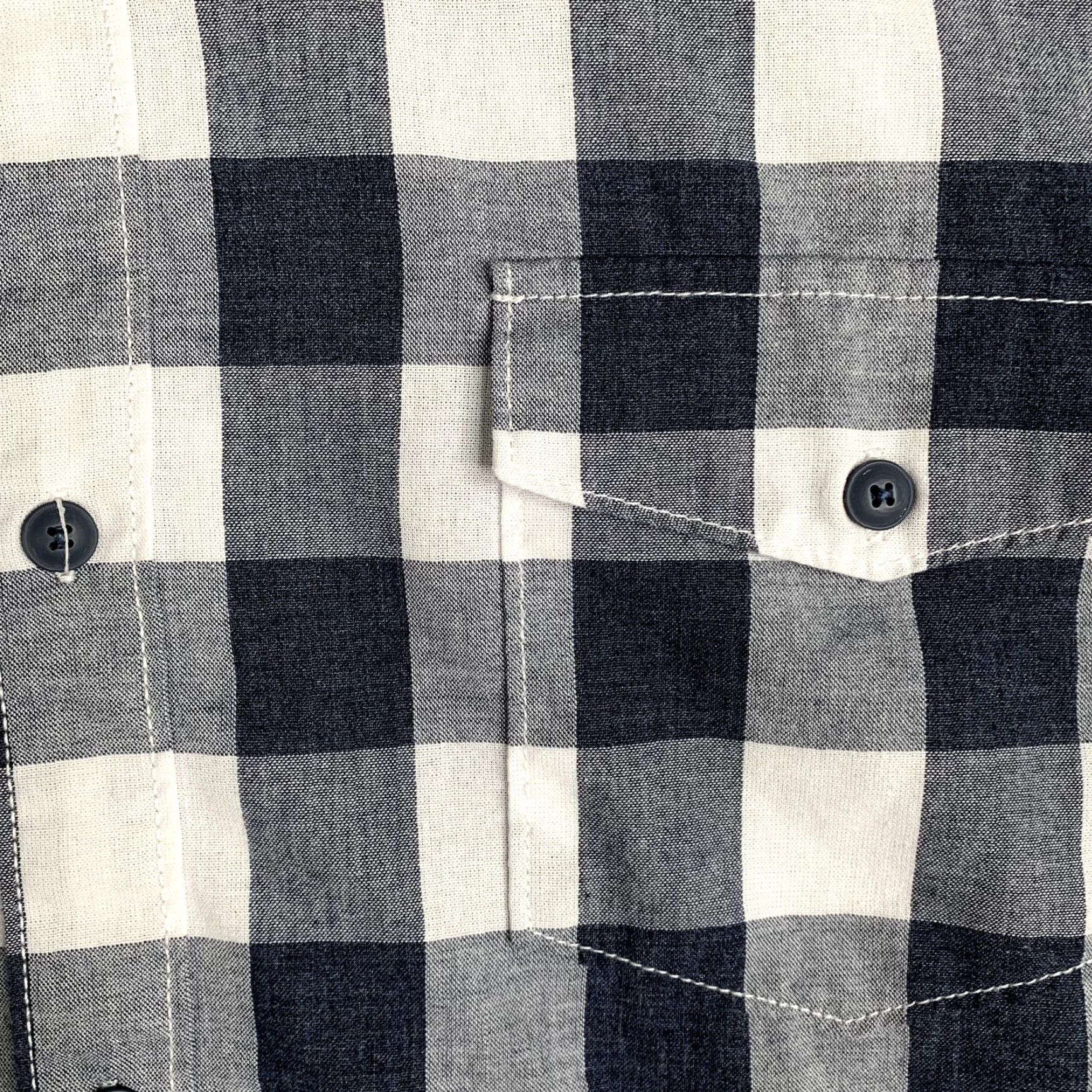 Lee Lee Shirt Mens 2XL Navy Blue White Buffalo Check Button-Up Collared Size US XXL / EU 58 / 5 - 2 Thumbnail