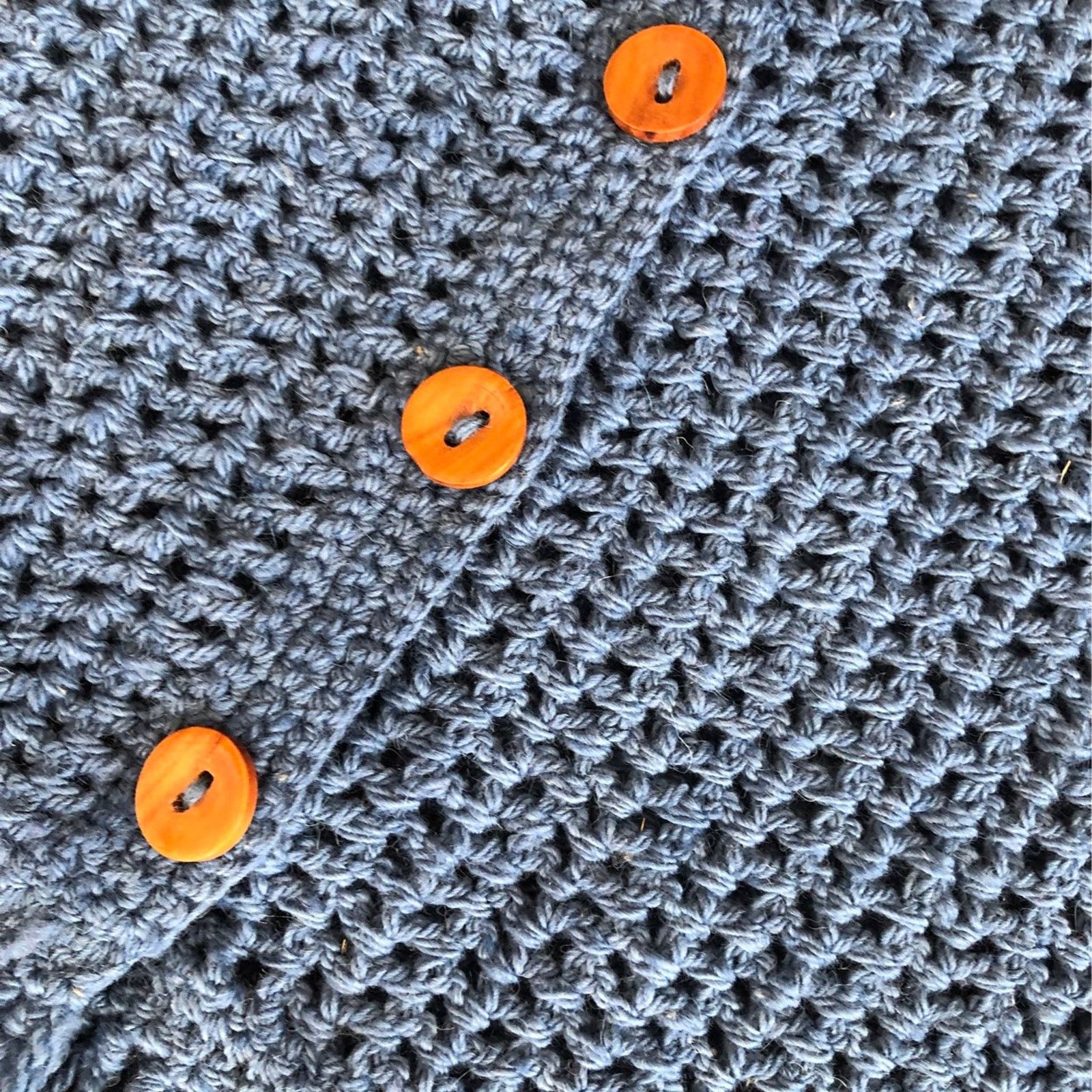Handmade Carolina•Arce•Seifert knit shawl blue vintage looking Size S / US 4 / IT 40 - 6 Thumbnail