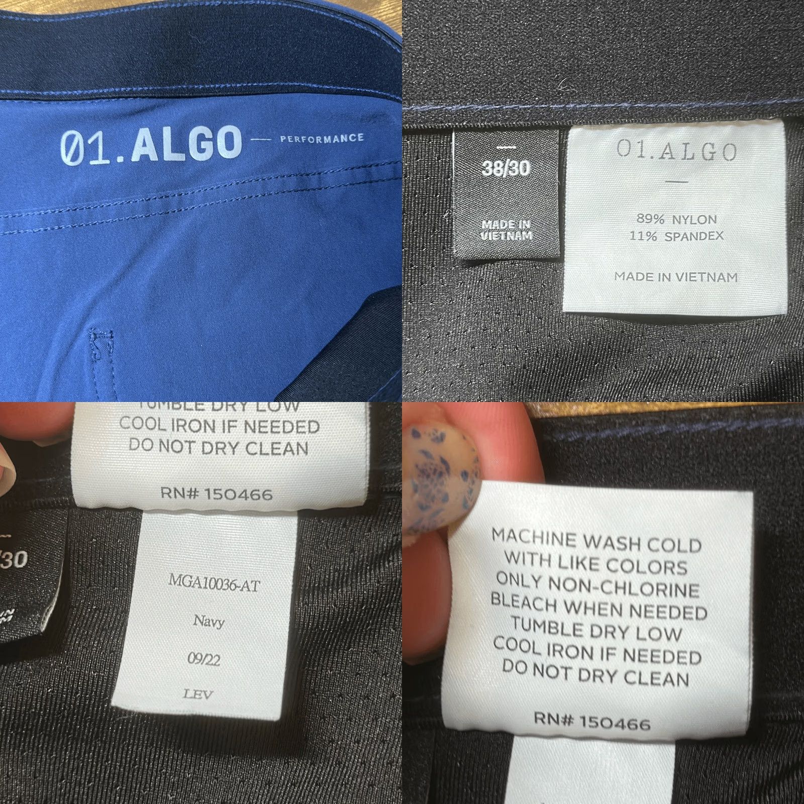 Vintage 01.Algo Pants Mens 38 Blue Golf Chino Performance Stretch Nylon Size US 38 / EU 54 - 8 Thumbnail