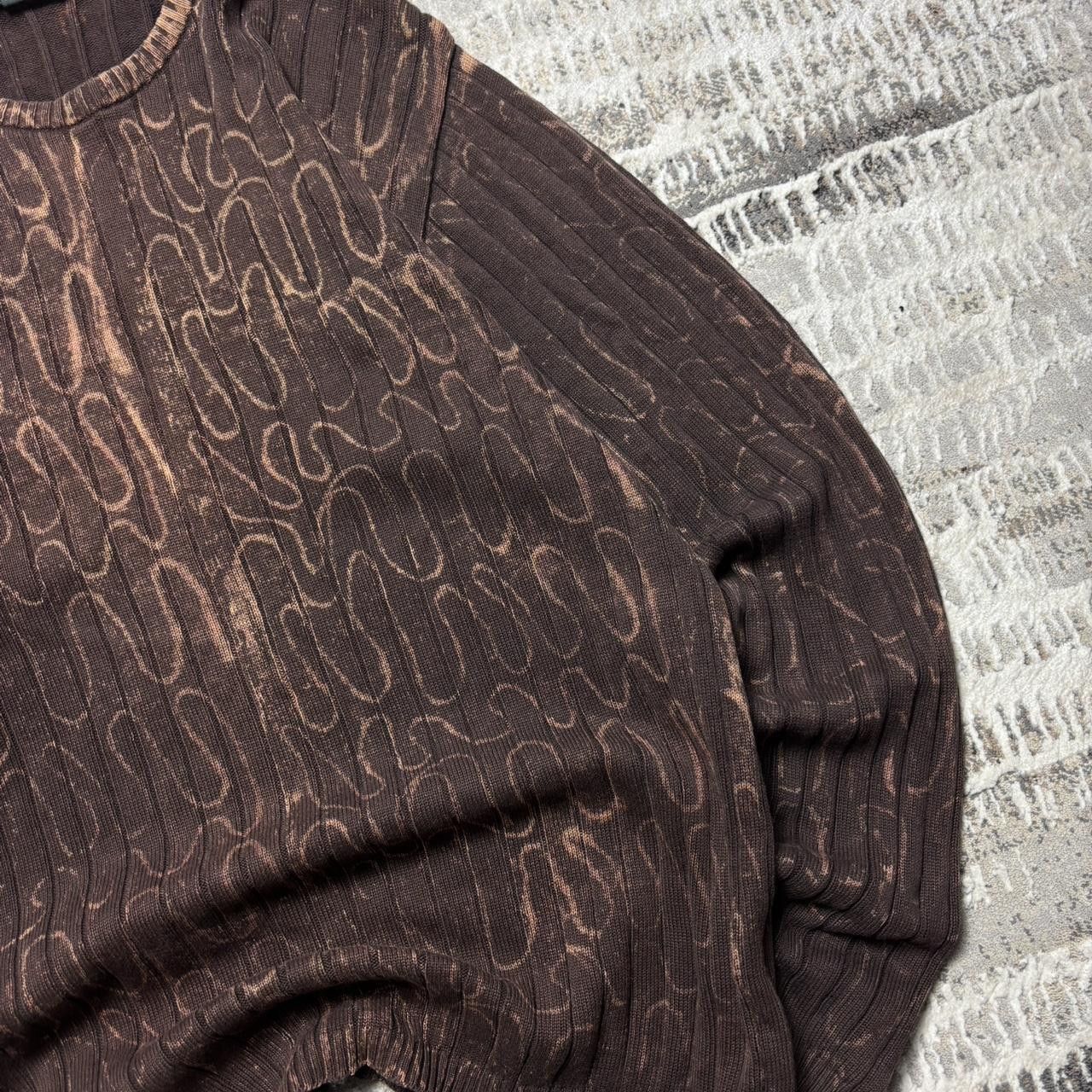 Japanese Brand 90s Textured Knit Sweater Brown L Size US L / EU 52-54 / 3 - 4 Thumbnail