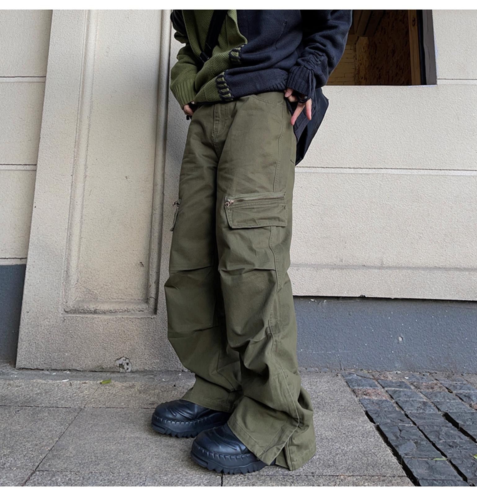 Vintage Multi Pocket Olive Green Cargo Pants Size US 28 / EU 44 - 5 Thumbnail