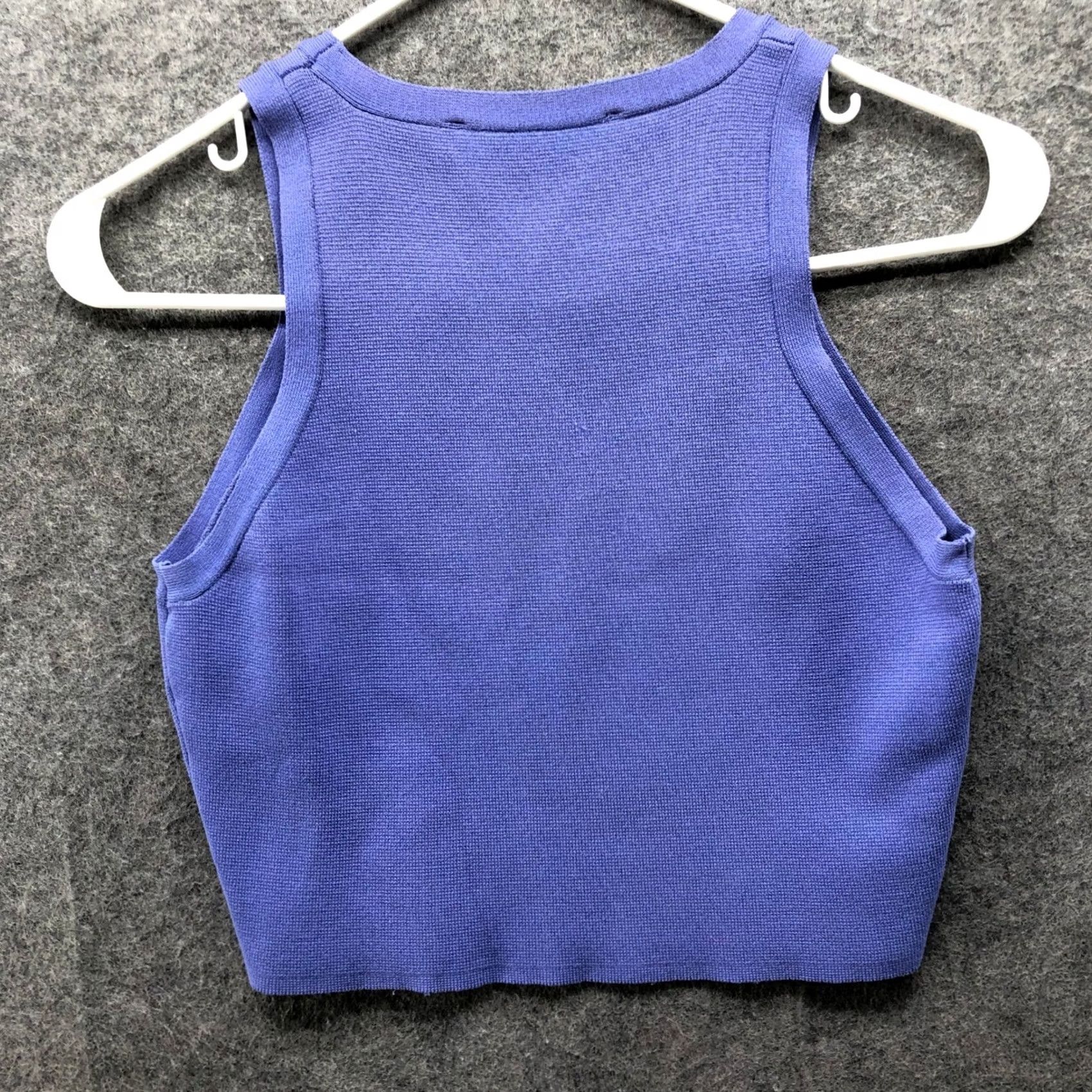 Zara Zara Cropped Knit Tank Top Womens S Blue Sleeveless Crewneck Fitted High Neck Pullover Style: Cropped Knit Tank​ Size S / US 4 / IT 40 - 2 Thumbnail